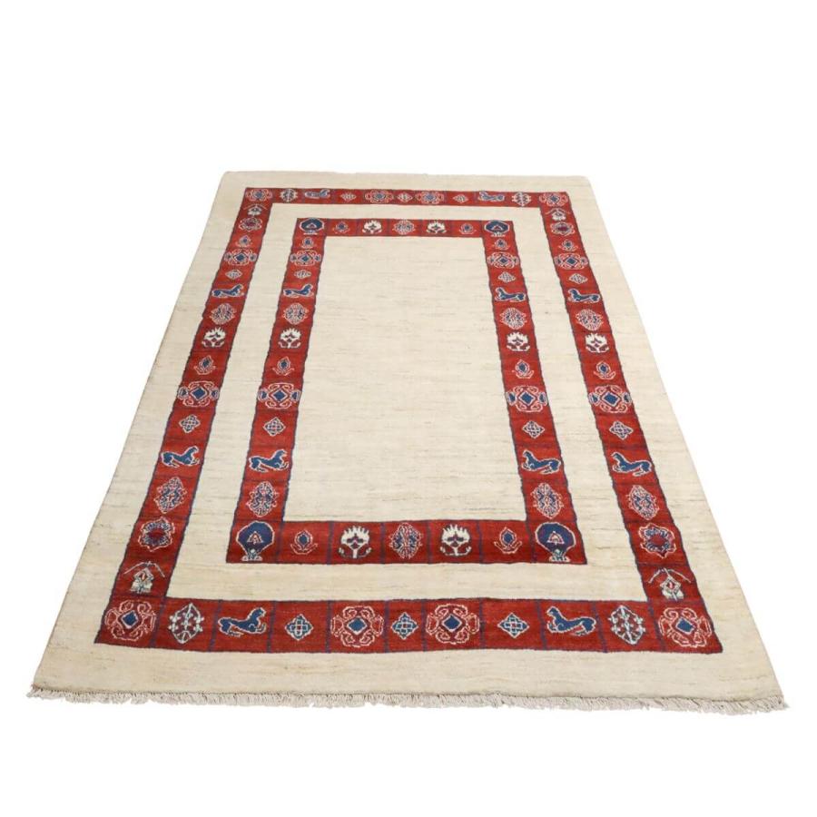 新品　
ポリエチレンシート　ポリフィルム　ホワイトシート　ブルーシート ギャッベ／ルリバフ 293×194cm イラン産 手織り リビング ウール ラグ