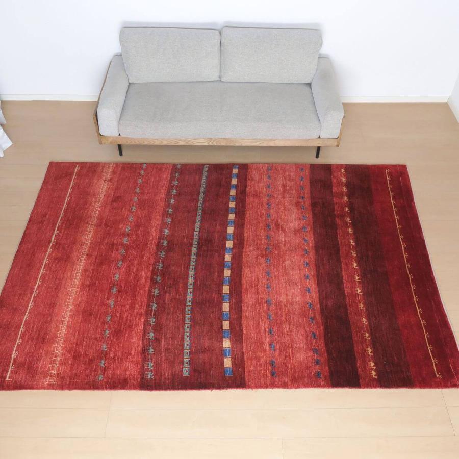 137x197cmパキスタン手織りじゅうたん(179)ギャッベ・ウール 137x197cm