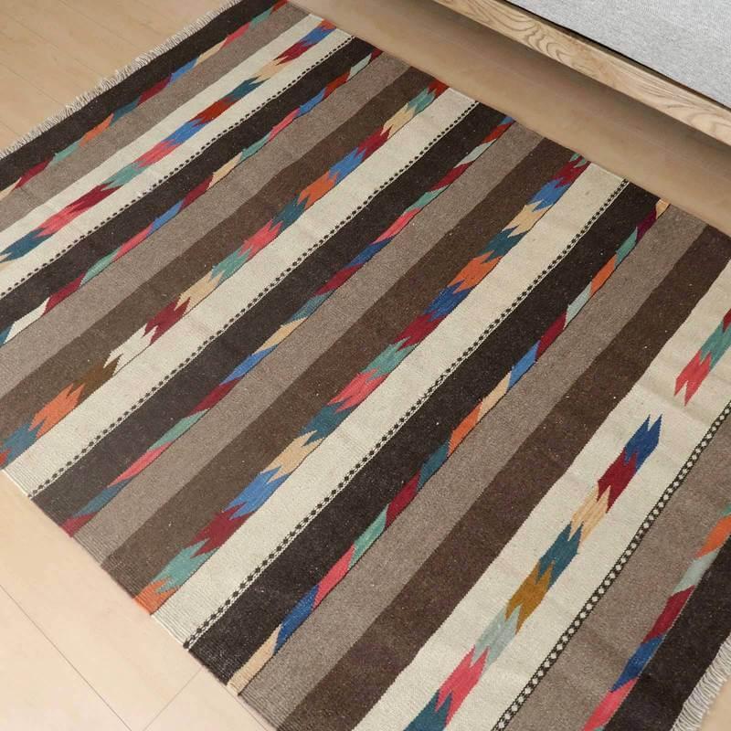 ラグマット イラン・シラーズ産 203×150cm 手織り ラグ おしゃれ ホットカーペット 床暖房対応（品番:KL-802） 【Fiesta】