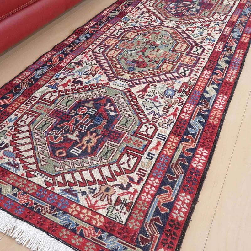 キリム ラグマット イラン・アゼルバイジャン産 194×85cm 細長