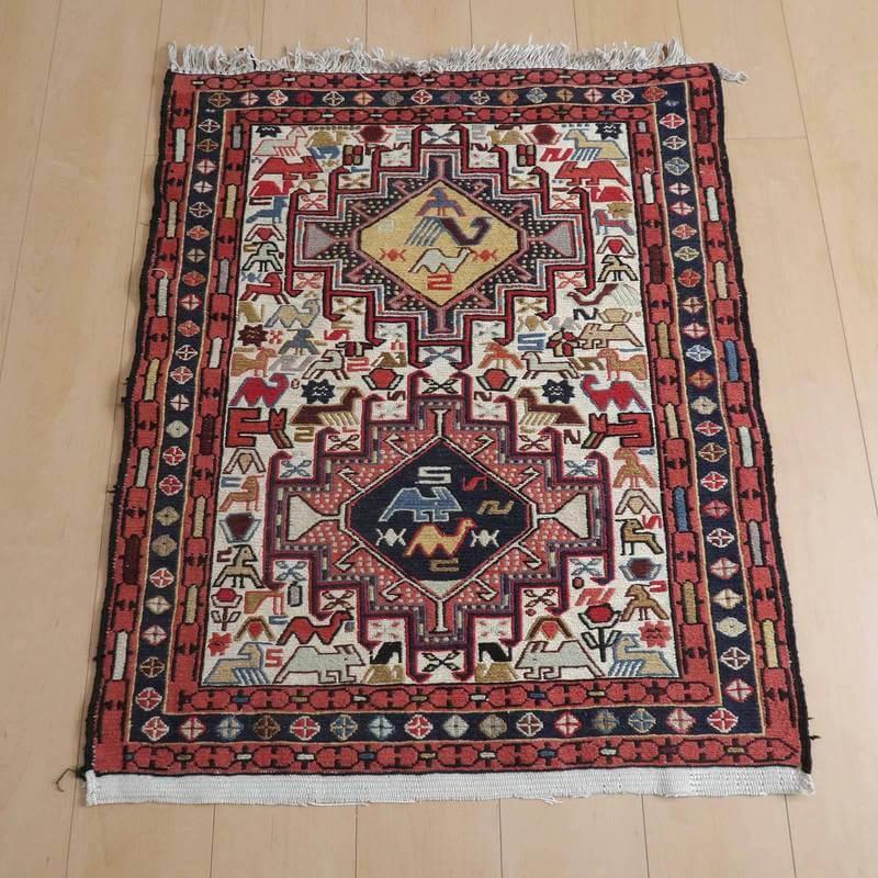 キリム ラグマット イラン・アゼルバイジャン産 93×78cm 玄関マット 