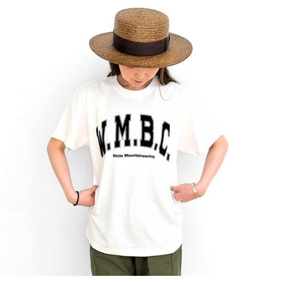 White Mountaineering (ホワイトマウンテニアリング) WMBC COLLEGE LOGO T-SHIRT WHITE｜o-mureys｜03