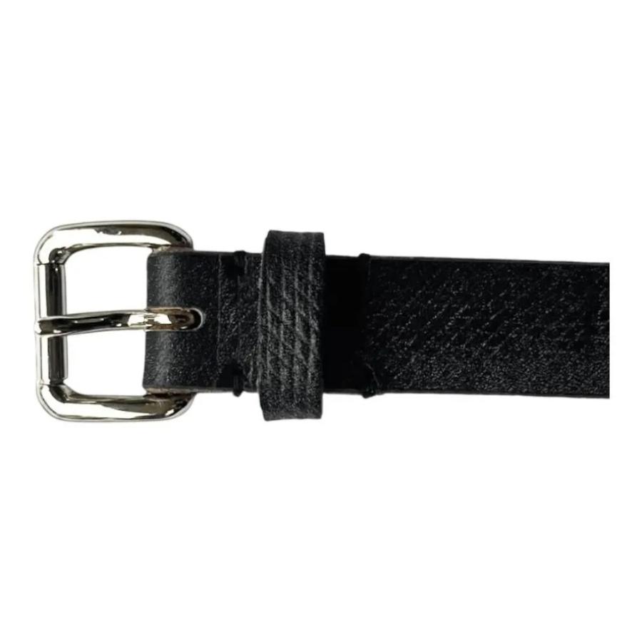 INTERIM（インテリム） 25mm CROSS GRAIN OAK BARK LEATHER BELT BLACK