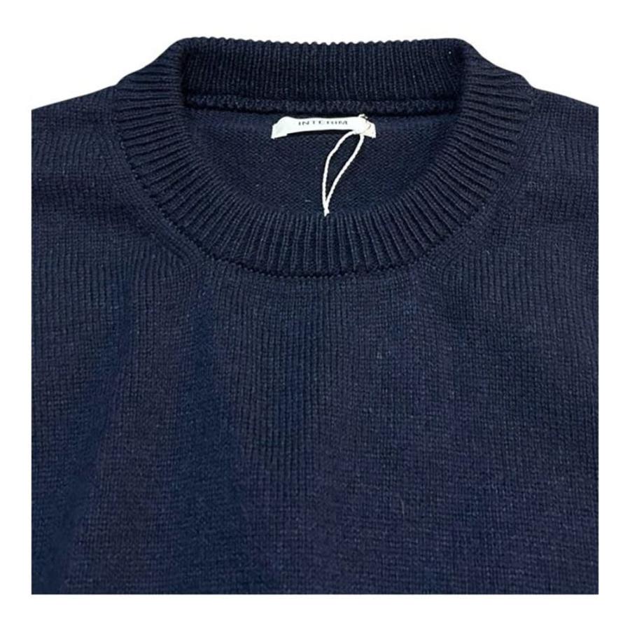 INTERIM (インテリム) YAK MOHAIR 7GG CREW SWEATER -NAVY- ヤク 