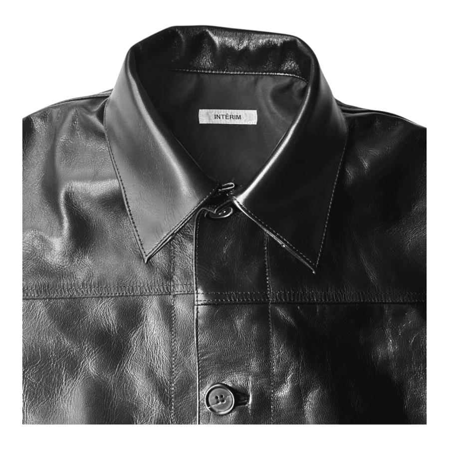 INTERIM (インテリム) FULL VEGETABLE TANNED GOAT LEATHER HYPER BIG CAR COAT [IT25A002] ゴートレザー ハイパービッグ カーコート送料無料の画像