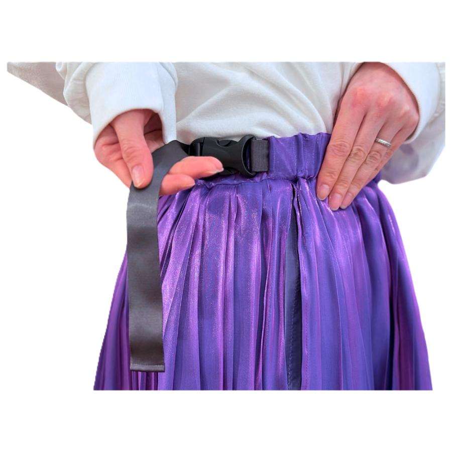 スカート itochi Aurora skirt Pre-order] Aurora cloth double side pleated skirt / emerald