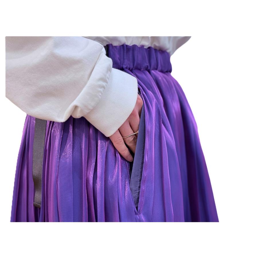 ITOCHI (イトチ) Aurora cloth Double Side Pleated Skirt -Space