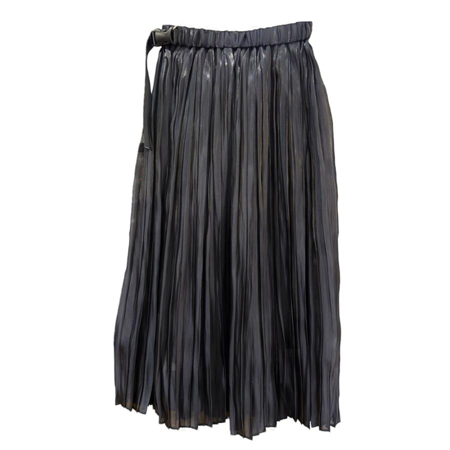ITOCHI (イトチ) Aurora cloth double side pleated skirt BLACK