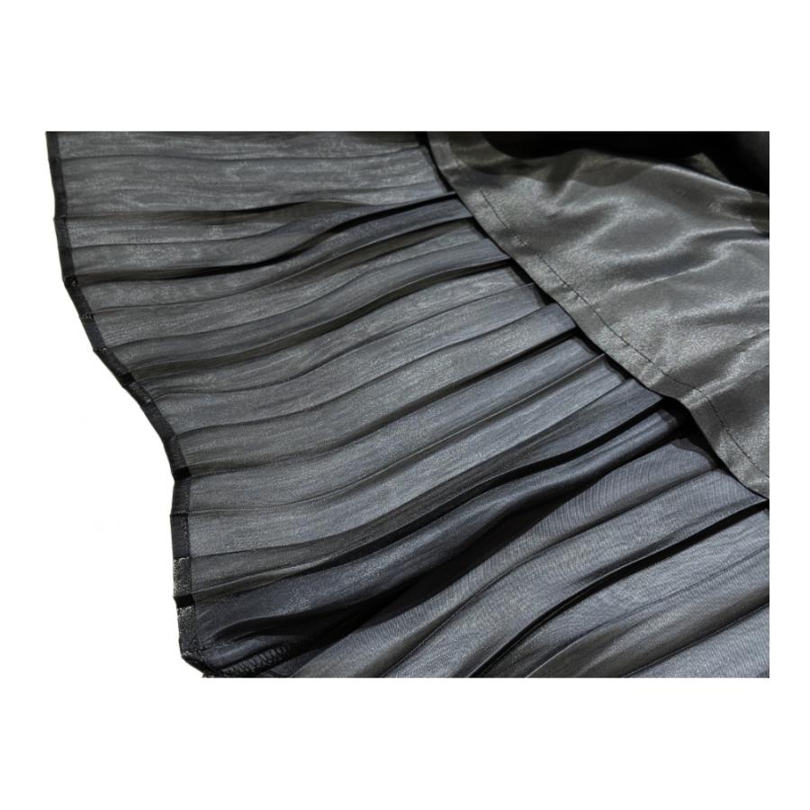 ITOCHI (イトチ) Aurora cloth double side pleated skirt BLACK