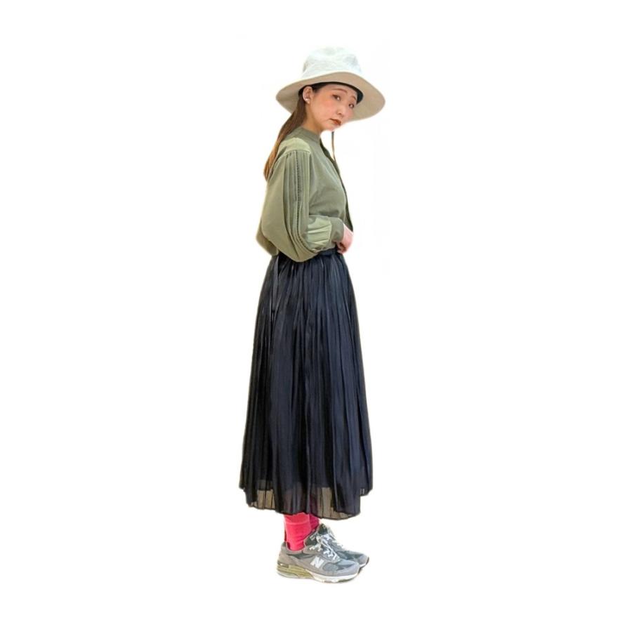 ITOCHI (イトチ) Aurora cloth double side pleated skirt BLACK