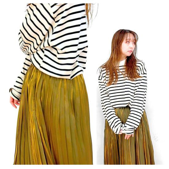 ITOCHI (イトチ) Aurora cloth double side pleated skirt ( プリーツ  