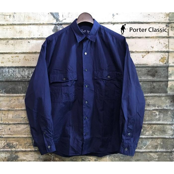 Porter Classic ポータークラシック Roll Up Dot Shirt Blue ロールアップドットシャツ ブルー Pc 016 1092 Pc 016 1092 Blu O Mureys 通販 Yahoo ショッピング