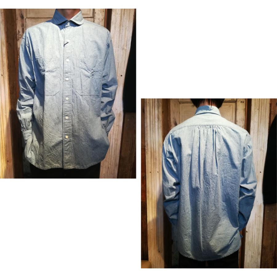 Porter Classic (ポータークラシック) WIDE POCKET SHIRT - BLUE 
