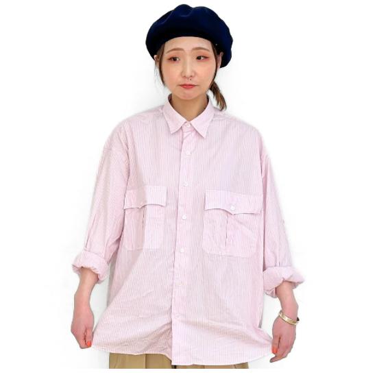 PORTER CLASSIC（ポータークラシック） ROLL UP STRIPE SHIRT - SAKURA