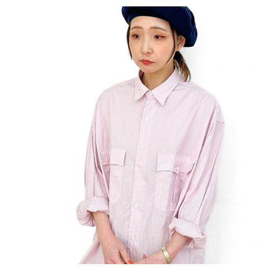 PORTER CLASSIC（ポータークラシック） ROLL UP STRIPE SHIRT - SAKURA