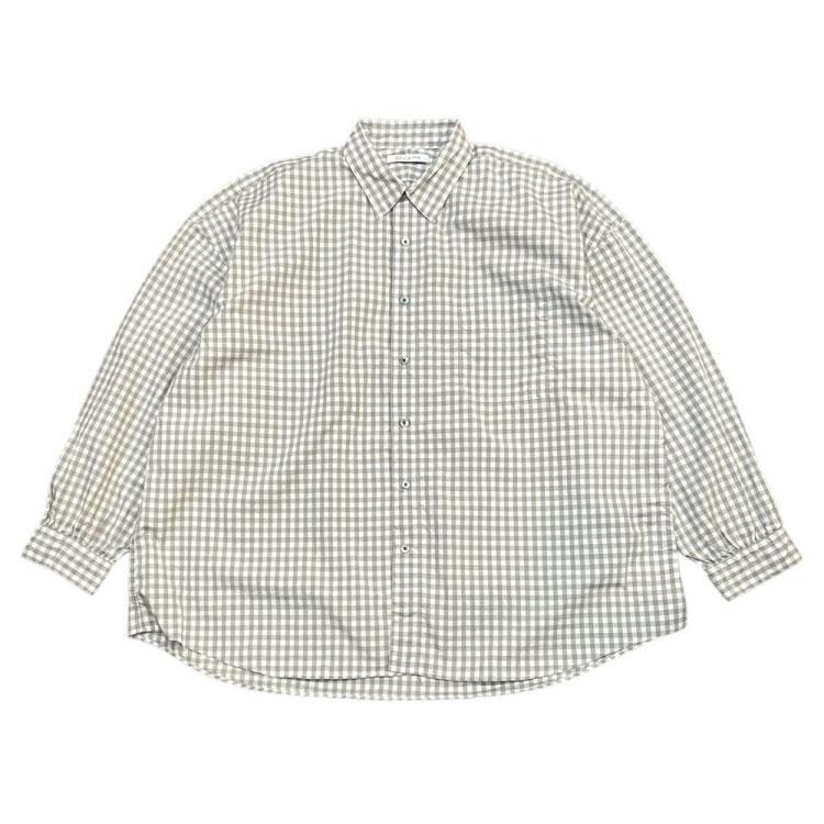 CATTA（カッタ） 別注 REGULAR WIDE GATHER SHIRT - GINGHAM GRAY 