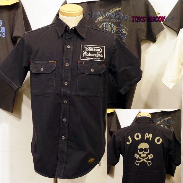 TOYS McCOY（トイズマッコイ) JOHNSON MOTORS HERRIGBONE WORK SHIRT "jomo" ヘリンボーン半袖ワークシャツ　ジョンソンモータース｜o-mureys