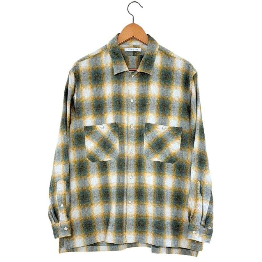 CATTA（カッタ）W POCKET SHIRT OMBRE CHECK- Green ダブルポケット