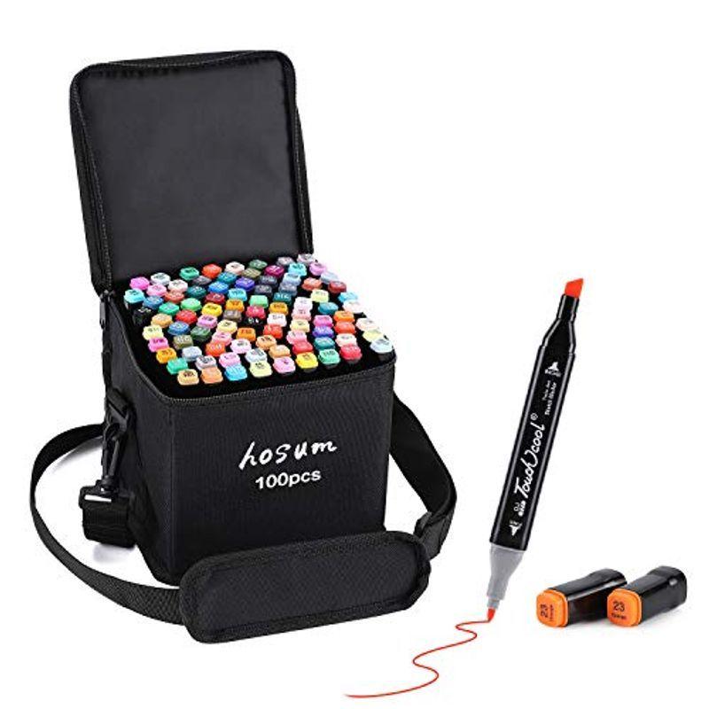 Hosum マーカーペン イラストマーカー 100色 セット 水彩ペン 2種類のペン先 太字 細字 油性コミック用 塗り絵 描画 落書き 学 イラスト用マーカー Colombia Ieducando Com