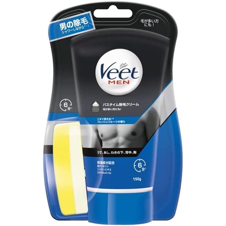 ヴィートメン バスタイム 除毛クリーム スポンジ付150g 単品 150グラム (x 1) | Veet