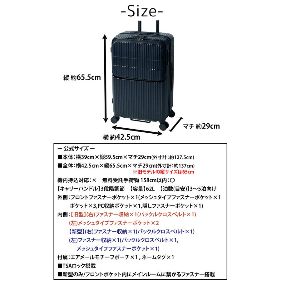innovator（イノベーター） スーツケース キャリーケース 62L 3-5泊