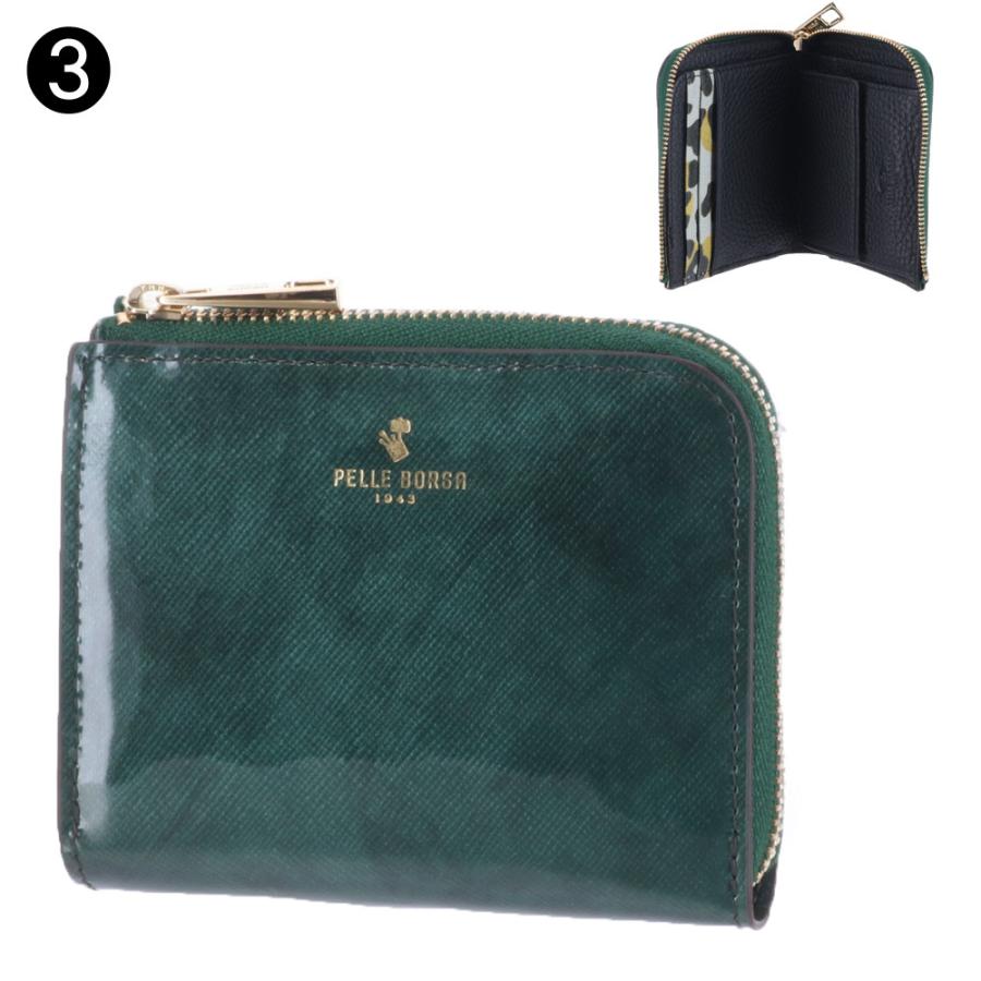 最大P+16% ペレボルサ PELLE BORSA L字ファスナーミニ財布 二つ折り財布 折