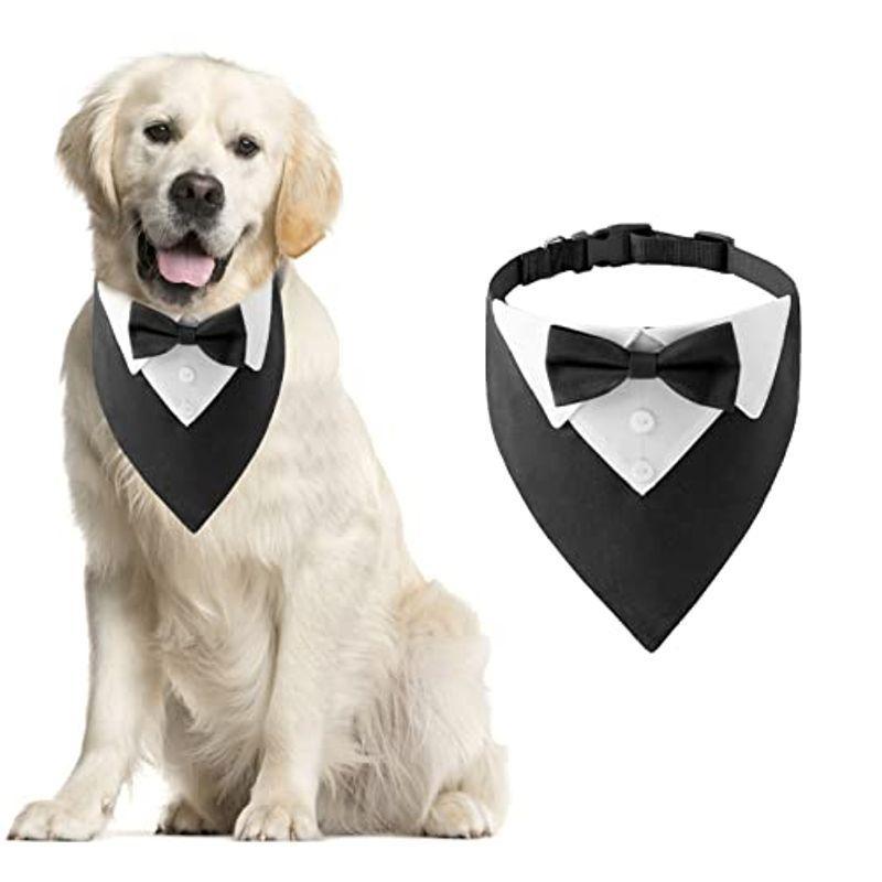 Hacraho フォーマルドッグタキシードバンダナ 1個 犬のタキシードコットンバンダナ 蝶ネクタイとネクタイと犬の結婚式の首輪 大型犬 オーツーselect 通販 Yahoo ショッピング