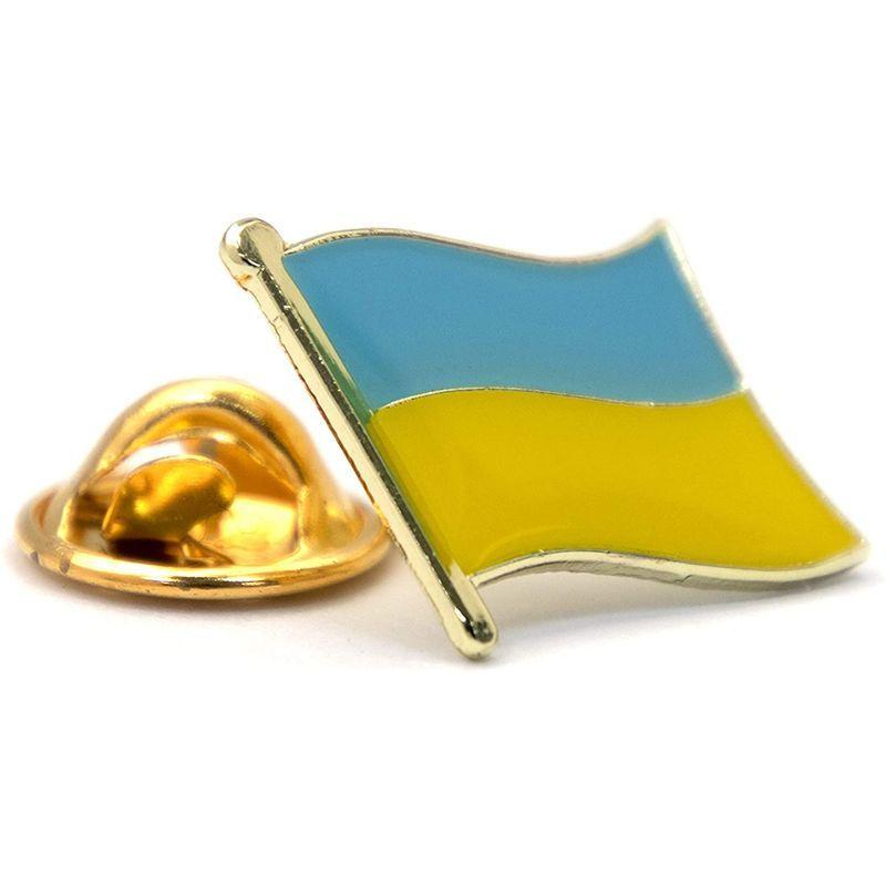 All Splendid 2個セット - ウクライナ 陸軍 バッジ パッチ+旗 ブローチ 