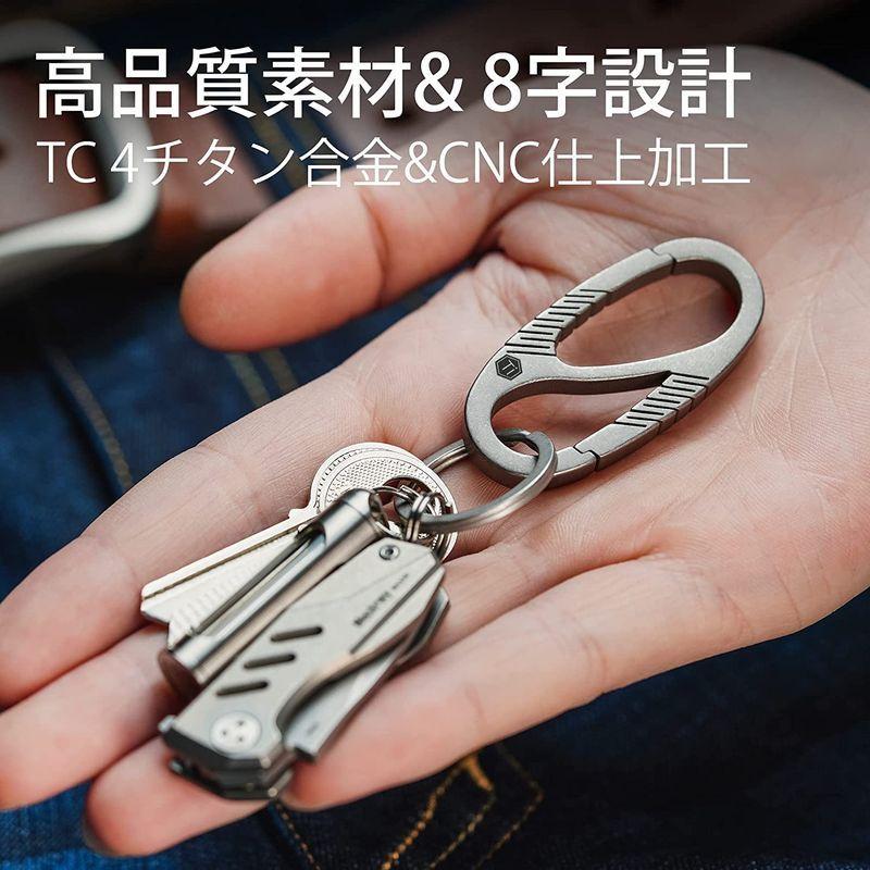 Keyunity Km08チタンカラビナ キーホルダー B形クイックカラビナ 極小 Edc工具 8字カナラビ キーフック アダプター スマー 490p6ionoz 自動車 Clubhercules Com