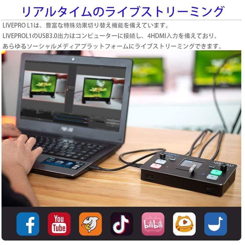 Feelworld LIVEPRO L1 V1 HD4チャンネルライブプロダクションビデオスイッチャー4xHDMI入力 USB3.0インター LIVEPRO L1 V1 HD4チャンネルライブプロダクションビデオスイッチャー4xHDMI入力 USB3 0インター Picture