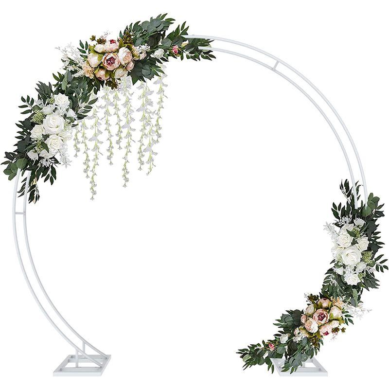 LUVODI ガーデンアーチ 薔薇 庭 ウェディングアーチ アイアン 錆びない ホワイト 結婚式 バルーンアーチスタンド フレーム 骨組み ガーデンアーチ 薔薇 庭 ウェディングアーチ アイアン 錆びない ホワイト 結婚式 バルーンアーチスタンド フレーム 骨組み