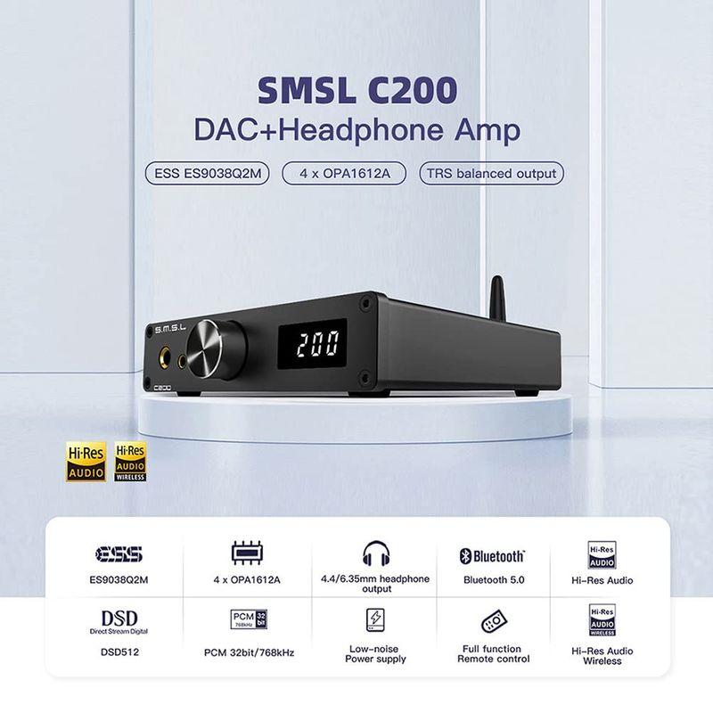 新春SALE！ SMSL C200 USB Bluetooth DAC ヘッドフォンアンプ LDAC ハイレゾワイヤレス XMOS ES9038Q2M 4x 【G2367525135】(13459円)