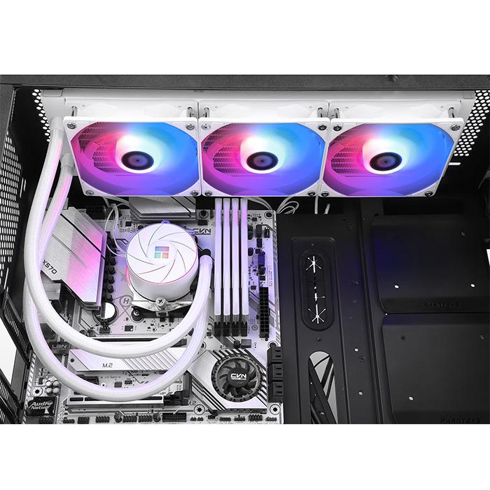 新品 CPUクーラー CPU冷却ファン 白 簡易水冷 360mm LEDライト RGB