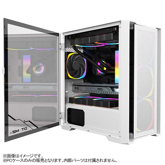 国民民主党 新品 ゲーミング PCケース ミドルタワーケース ホワイト メッシュ 強化ガラス LED付き M-ATX/lTX対応 磁気吸引式防塵ネット USB3.0 デスクトップパソコンケース