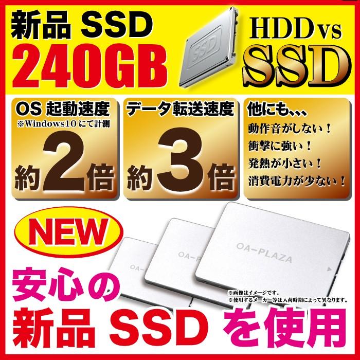 デスクトップパソコン 中古パソコン Windows10 第三世代Corei5 メモリ8GB 新品SSD240GB+HDD500GB USB3