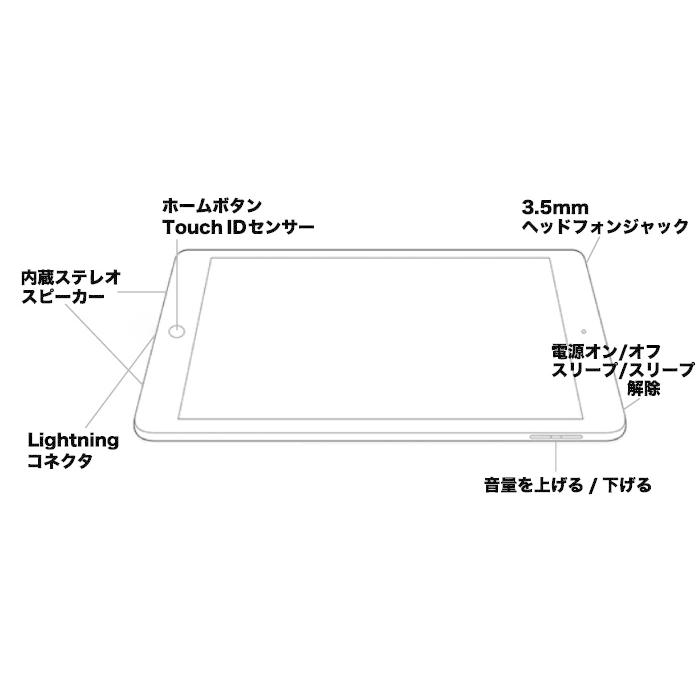 Apple A1822 iPad5 2017年春モデル シルバー iPad 本体 第五世代 タブレット 9.7インチ Wi-Fiモデル 32GB Retina iPadOS 14.3 白ロム【中古】｜oa-plaza｜02