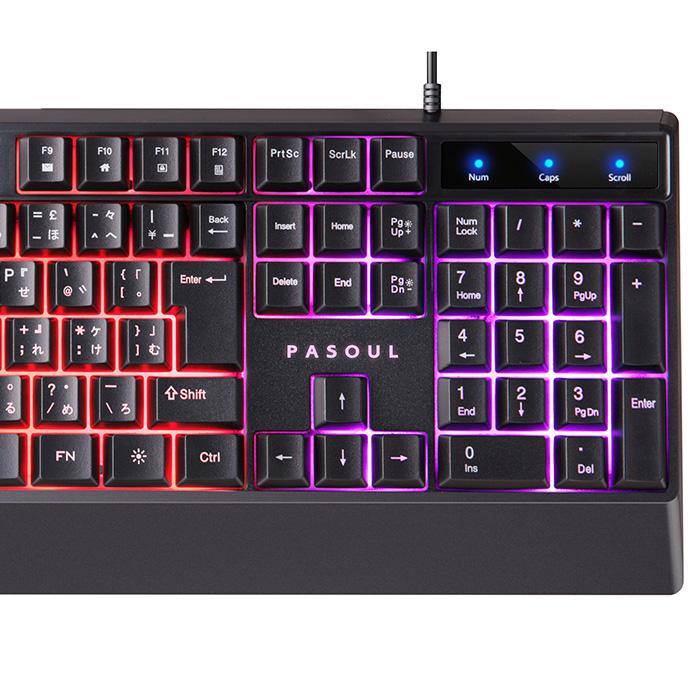 新品 PASOUL ゲーミングキーボード&マウス セット テンキー付き 新品 PASOUL ゲーミングキーボード&マウス セット テンキー付き