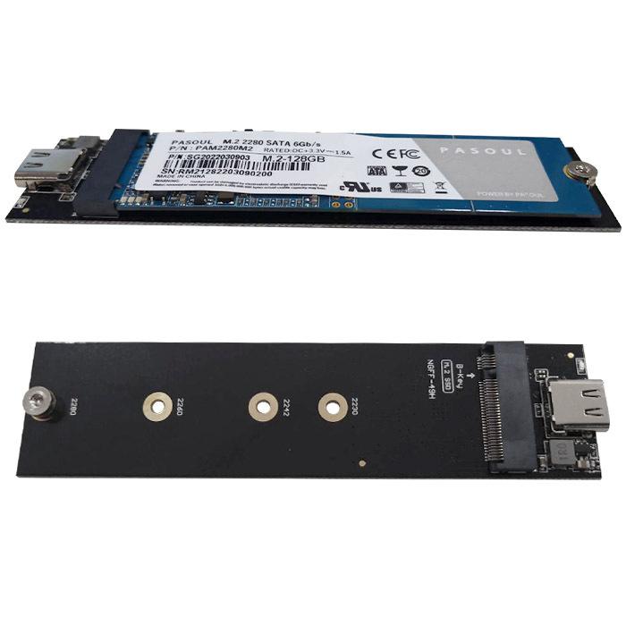 PASOUL 新品 M.2 SATA SSD専用USB外付けケース＆ SSD128GB 2280