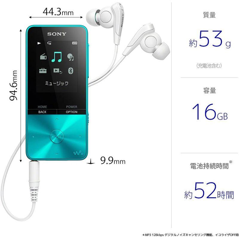 ソニー ウォークマン Sシリーズ 16GB NW-S315 MP3プレーヤー Bluetooth対応 最大52時間連続再生 イヤホン付属 