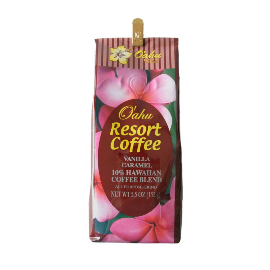 送料無料 オアフリゾートコーヒー バニラキャラメル コーヒー豆 粉 155g 珈琲 中挽き フレーバーコーヒー ハワイコナ 毎日激安特売で 営業中です ドリップ