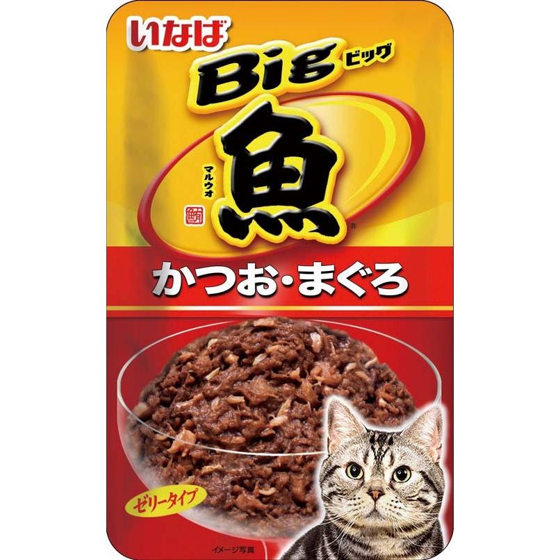 いなばペットフード　猫用　キャットフード　Bigマルウオパウチ　かつお・まぐろ80g　セール｜oahu