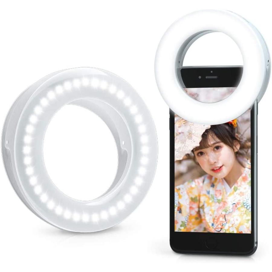ライトセルフタイマーライト携帯電話ledリングセルフタイマーライトクリップバックルタイプ3カラー