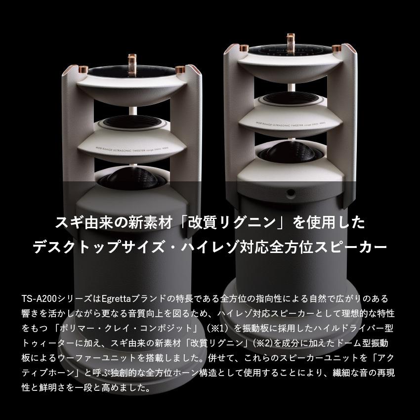スピーカー デスクトップサイズ Egretta エグレッタ TS-A200a ハイレゾ対応 アンプ内蔵 モノラルスピーカー PC インテリア リビング 新築 インテリアの画像