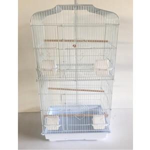 中型ホワイト二段式金属製鳥かご 鳥かご2段式 白 3016White メタルテック : オアシス ハッピーライフ店