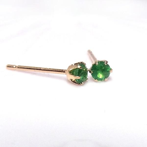 送料無料】K18YGWGグリーンガーネットスタッドピアス□4066 : OASIS夢