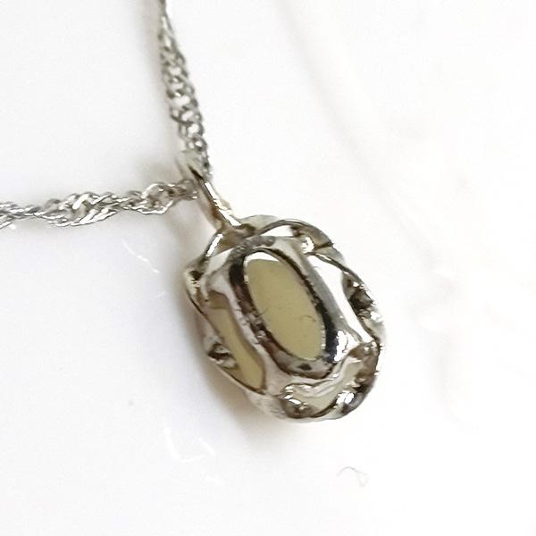 送料無料】 プラチナ製クリソベリルキャッツアイネックレス0.35ct