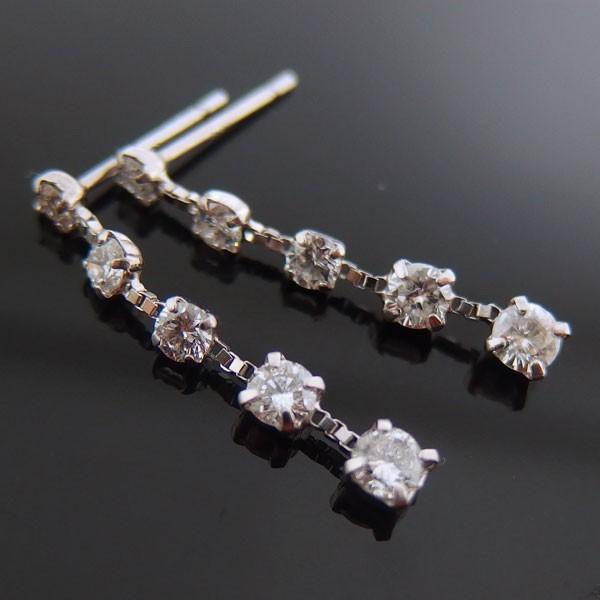 送料無料】☆注文☆プラチナ製ダイヤ0.5ct 5連ロングピアス□5662 