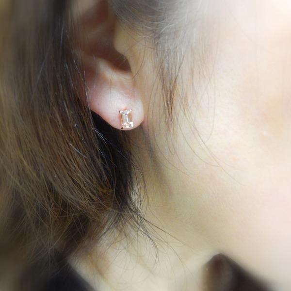 送料無料】K18PGモルガナイトピアス0.8ct□3182 : OASIS夢ジュエリー 