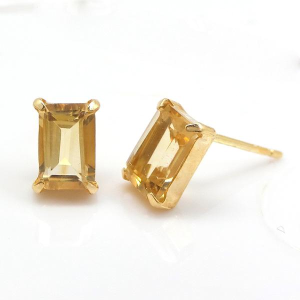 送料無料】K18YG天然シトリントパーズピアス□3358 : OASIS夢 