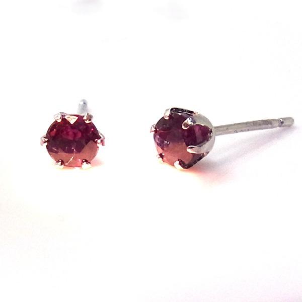 【送料無料】ブラジル産プラチナ製天然アレキサンドライトスタッドピアス計0.4ｃｔ■4135の画像